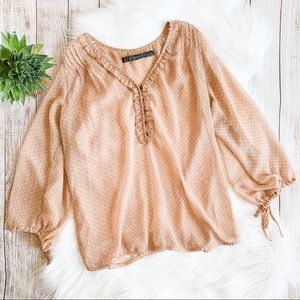 Zara Collection Sheer Popover Blouse